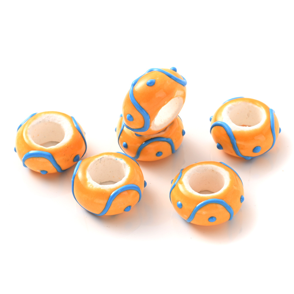 5pcs Colorful Hand-Painted Ceramic Decorative Beads